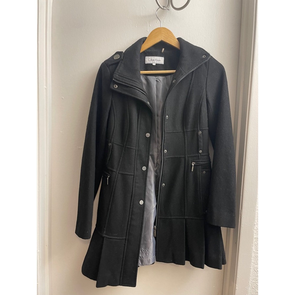 Calvin Klein wool black coat